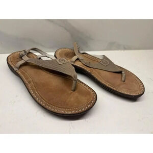 Ugg Australia Sefina T-Strap Leather Natural Womens Sandals Size 5